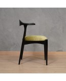 MidCentury Beech Wood and Green Fabric Danish Manufacture Dinning Chairs, 1960 MidCentury Beech Wood and Green Fabric Danish Manufacture Dinning Chairs, 1960