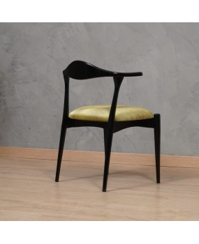 MidCentury Beech Wood and Green Fabric Danish Manufacture Dinning Chairs, 1960