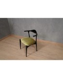 MidCentury Beech Wood and Green Fabric Danish Manufacture Dinning Chairs, 1960 MidCentury Beech Wood and Green Fabric Danish Manufacture Dinning Chairs, 1960