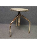 Midcentury Round Metal Italian Industrial Stool, 1960 Midcentury Round Metal Italian Industrial Stool, 1960