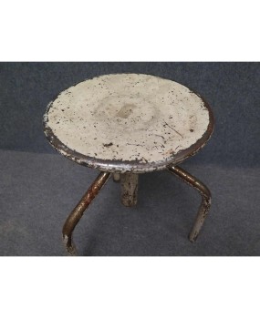 Midcentury Round Metal Italian Industrial Stool, 1960