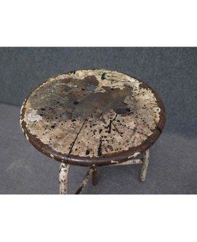 Midcentury Round Metal Italian Industrial Stool, 1960