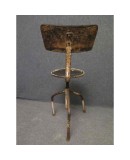 Midcentury Round Metal Italian Industrial Stool, 1960 Midcentury Round Metal Italian Industrial Stool, 1960
