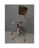 Midcentury Round Metal Italian Industrial Stool, 1960 Midcentury Round Metal Italian Industrial Stool, 1960
