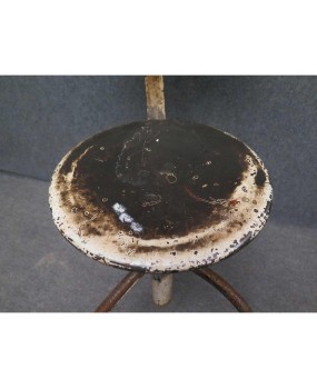 Midcentury Round Metal Italian Industrial Stool, 1960
