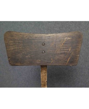 Midcentury Round Metal Italian Industrial Stool, 1960