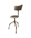 Midcentury Round Metal Italian Industrial Stool, 1960 Midcentury Round Metal Italian Industrial Stool, 1960