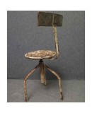 Midcentury Round Metal Italian Industrial Stool, 1960 Midcentury Round Metal Italian Industrial Stool, 1960