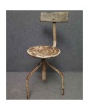 Midcentury Round Metal Italian Industrial Stool, 1960 Midcentury Round Metal Italian Industrial Stool, 1960