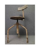 Midcentury Round Metal Italian Industrial Stool, 1960 Midcentury Round Metal Italian Industrial Stool, 1960