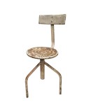 Midcentury Round Metal Italian Industrial Stool, 1960 Midcentury Round Metal Italian Industrial Stool, 1960