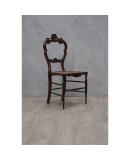 4 Louis Philippe Style Walnut and Vienna Straw Italian Chairs, 1940