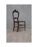 4 Louis Philippe Style Walnut and Vienna Straw Italian Chairs, 1940