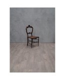 4 Louis Philippe Style Walnut and Vienna Straw Italian Chairs, 1940