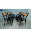 Artnouveau Black Wood and Vienna Straw Chairs, 1910
