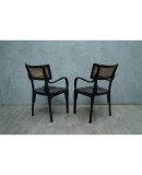 Artnouveau Black Wood and Vienna Straw Chairs, 1910