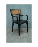 Artnouveau Black Wood and Vienna Straw Chairs, 1910