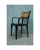 Artnouveau Black Wood and Vienna Straw Chairs, 1910