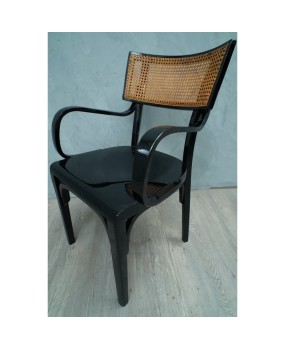 Artnouveau Black Wood and Vienna Straw Chairs, 1910
