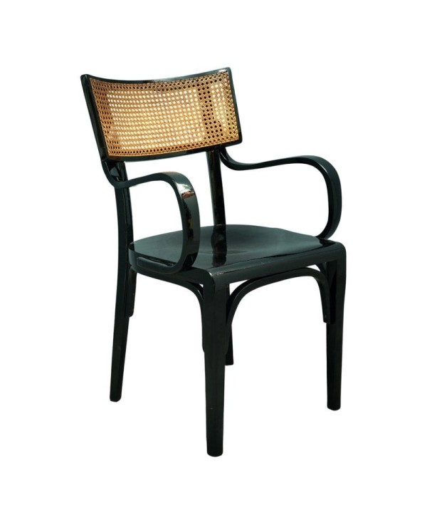 Artnouveau Black Wood and Vienna Straw Chairs, 1910