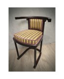 Pair of Art Nouveau Beech Wood and Striped Velvet Austrian Chairs, 1910 Pair of Art Nouveau Beech Wood and Striped Velvet Austrian Chairs, 1910