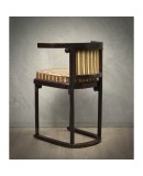 Pair of Art Nouveau Beech Wood and Striped Velvet Austrian Chairs, 1910 Pair of Art Nouveau Beech Wood and Striped Velvet Austrian Chairs, 1910