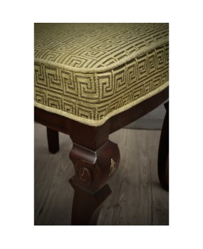 SD 73 Sedie Art Deco in legno di mogano e velluto verde geometrico, 1920