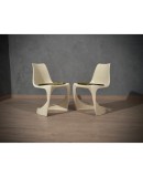 Ostergaard Steen Plastic White Chairs, 1970