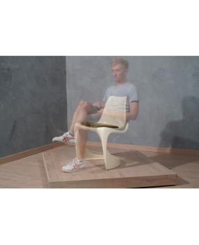Ostergaard Steen Plastic White Chairs, 1970