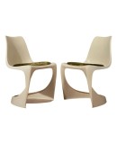Ostergaard Steen Plastic White Chairs, 1970