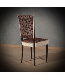 Midcentury Beech Wood White and Red Velvet Italian Chairs, 1950 Midcentury Beech Wood White and Red Velvet Italian Chairs, 1950