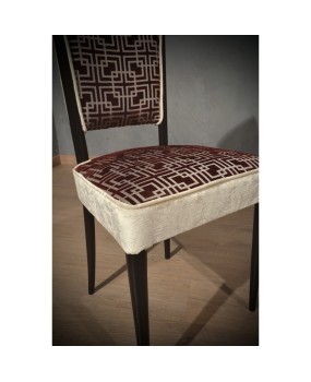 Midcentury Beech Wood White and Red Velvet Italian Chairs, 1950