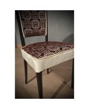 Midcentury Beech Wood White and Red Velvet Italian Chairs, 1950 Midcentury Beech Wood White and Red Velvet Italian Chairs, 1950