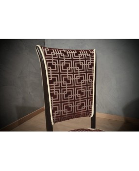 Midcentury Beech Wood White and Red Velvet Italian Chairs, 1950