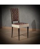 Midcentury Beech Wood White and Red Velvet Italian Chairs, 1950 Midcentury Beech Wood White and Red Velvet Italian Chairs, 1950