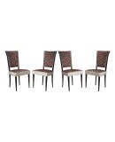 Midcentury Beech Wood White and Red Velvet Italian Chairs, 1950 Midcentury Beech Wood White and Red Velvet Italian Chairs, 1950