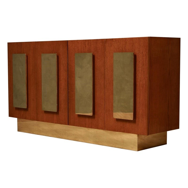 CR 205 Credenza in legno di frassino e ottone, 1980