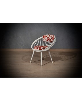 SD 61 Sedia circolare Yngve Ekström Mid-Century bianca, 1960