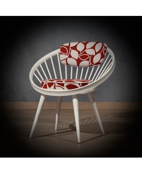 SD 61 Sedia circolare Yngve Ekström Mid-Century bianca, 1960