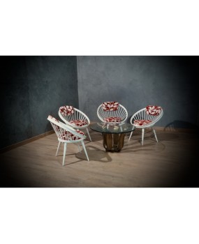 Yngve Ekström White Mid-Century Circle Chair, 1960