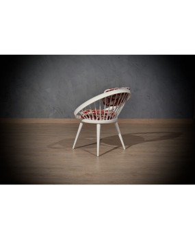 SD 61 Sedia circolare Yngve Ekström Mid-Century bianca, 1960