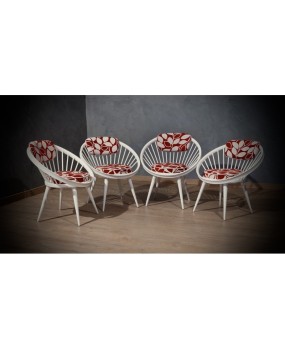 SD 61 Sedia circolare Yngve Ekström Mid-Century bianca, 1960