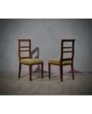 MidCentury Walnut Brass and Velvet ArmChairs, 1950
