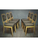 Vittorio Dassi Maple Wood and Velvet Midcentury Chairs, 1950 Vittorio Dassi Maple Wood and Velvet Midcentury Chairs, 1950