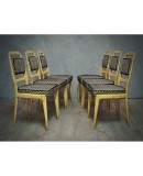 Vittorio Dassi Maple Wood and Velvet Midcentury Chairs, 1950 Vittorio Dassi Maple Wood and Velvet Midcentury Chairs, 1950