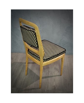 Vittorio Dassi Maple Wood and Velvet Midcentury Chairs, 1950