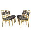 Vittorio Dassi Maple Wood and Velvet Midcentury Chairs, 1950 Vittorio Dassi Maple Wood and Velvet Midcentury Chairs, 1950