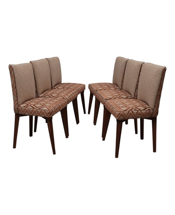 6 Pierluigi Colli Ash Wood and Fabric Italian Chairs, 1950 6 Pierluigi Colli Ash Wood and Fabric Italian Chairs, 1950