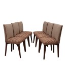 6 Pierluigi Colli Ash Wood and Fabric Italian Chairs, 1950 6 Pierluigi Colli Ash Wood and Fabric Italian Chairs, 1950