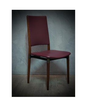 Osvaldo Borsani for Tecno Wood and Leather Chairs, 1960